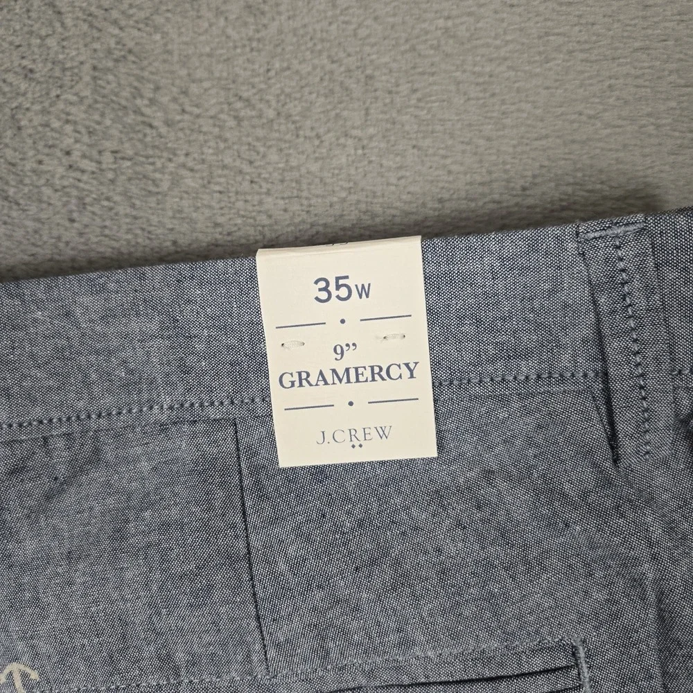 J. CREW Shorts Mens 35 Chambray Gramercy Chino Anchor‎ Print Nautical E7961 NWT